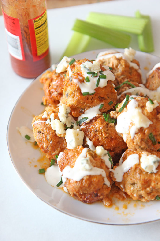 Slow Cooker Buffalo Chicken Meatballs - Chop Happy