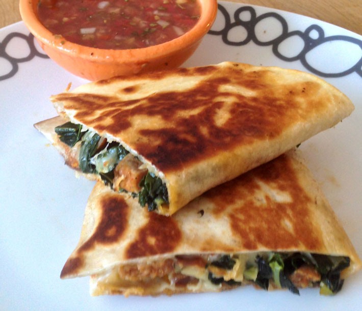 Chorizo and Kale Quesadillas