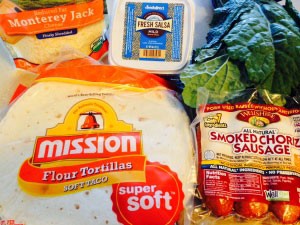 Chorizo and Kale Quesadillas Ingredients