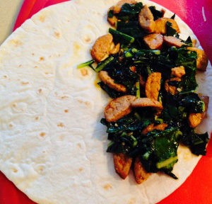 Chorizo and Kale Quesadillas Assembly