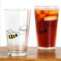 Bee Happy Drinking Glass