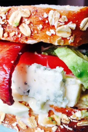 Blue Cheese BLT Sandwich Recipe. Grab blue cheese, avocado, bacon, and hearty bread. This is perfect for lunch or comfort food dinner treat. www.ChopHappy.com #sandwichrecipe #BLTrecipe