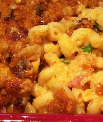 Bacon Mac and Cheese Recipe - all done stove top and filled with slaty awesome bacon. We even cut out a step so you get to eat the chessy pasta faster. www.ChopHappy.com