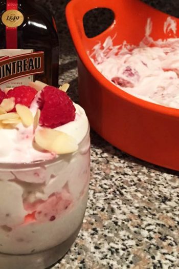 Spiked Raspberries and Whipped Cream
