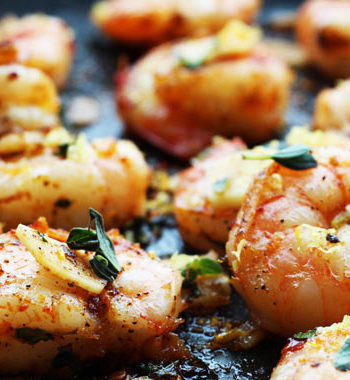 Spicy Garlic Shrimp Recipe. Easy, 10 minutes, and such a great weeknight dinner. www.ChopHappy.com