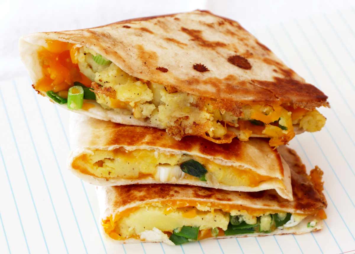 Mashed Potato Quesadillas Recipe. Quick and creamy dinner recipe.