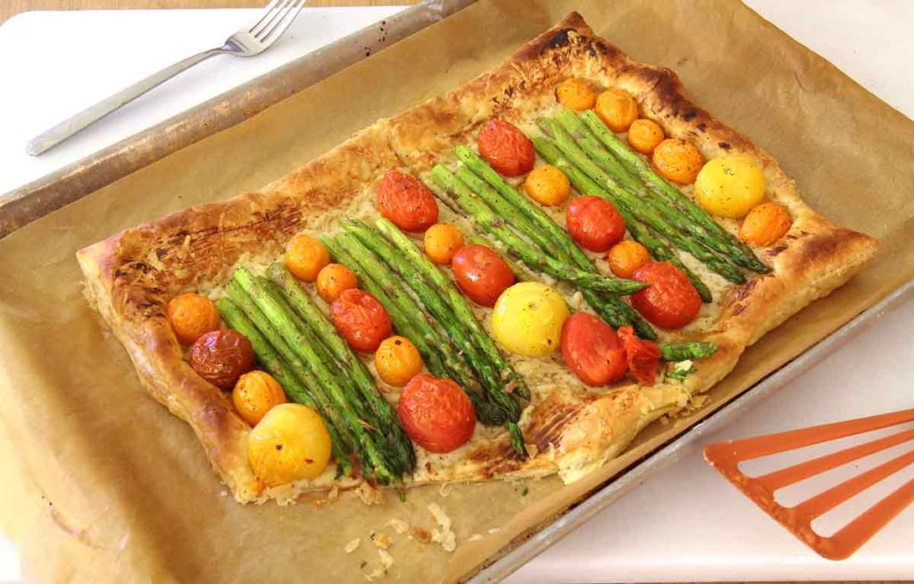 Asparagus and Gruyere Puff Pastry Pizza Recipe