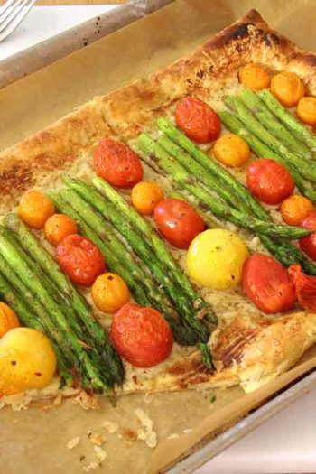 Asparagus and Gruyere Puff Pastry Pizza Recipe