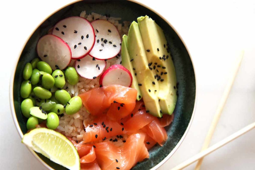 Salmon Rice Bowl Recipe. Easy, quick, and so comforting. Plus 2 recipes in one. ChopHappy.com