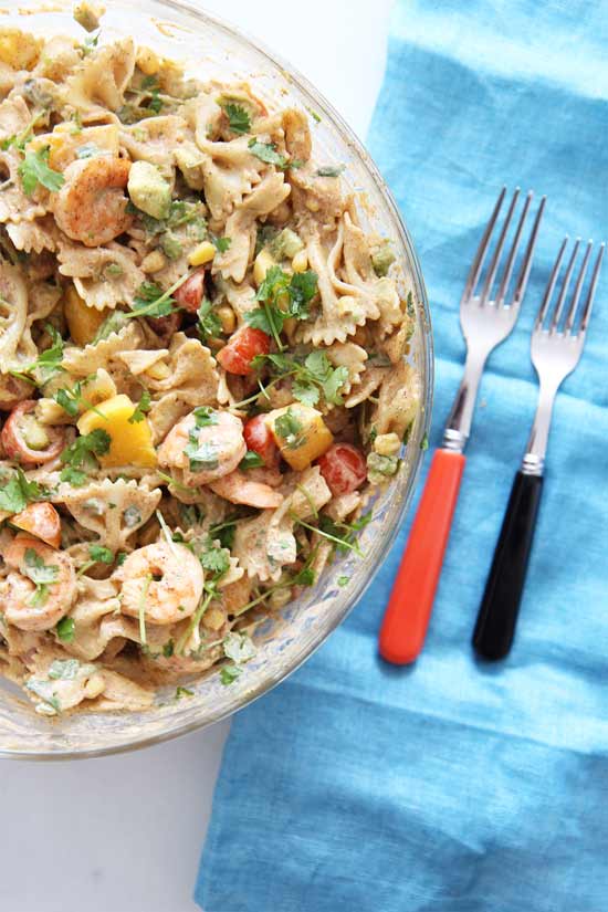 Shrimp Taco Pasta Recipe. This recipe is creamy, smokey, and so hearty good. There are leftovers you will crave for days. Feel free to substitute shrimp for leftover chicken, beef or veggies. www.chophappy.com