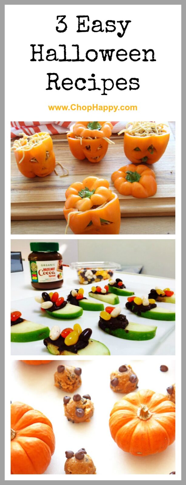 3 Easy Halloween Recipe- that are super simple, fun, and DIY Halloween recipes for the whole family. www.ChopHappy.com