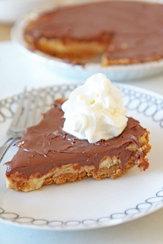 No-Bake Peanut Butter Chocolate Cheesecake Recipe - that is a perfect make ahead easy recipe. Homemade pie crust and rich cream filling without turning on the oven. Perfect for holidays, summer time, and a birthday surprise. Happy Cooking! www.ChopHappy.com