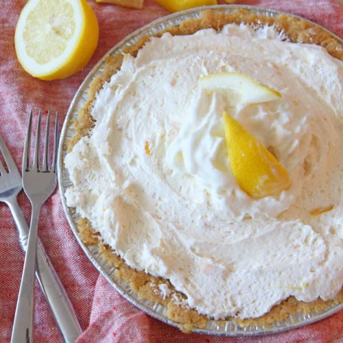 No Bake Lemon Pie (5 Ingredients). This is the eaisest pie ever. This is for all you non bakers. www.ChopHappy.com #pie #dessert