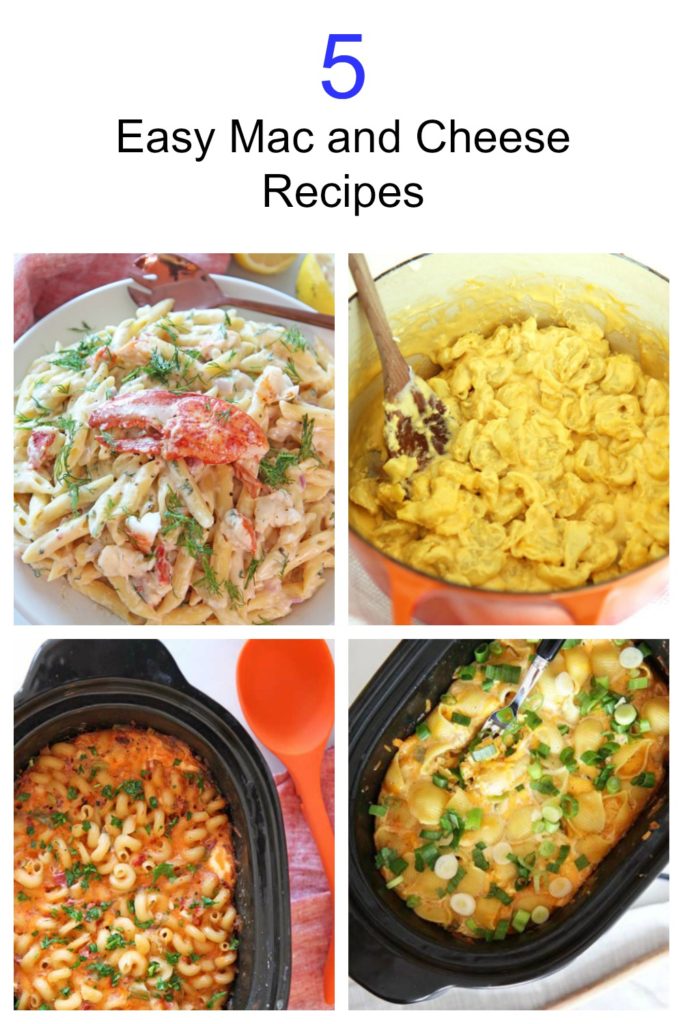 5 Easy Mac and Cheese Recipes. Easy no roux cheese sauses. The crock pot or one pot method makes this make ahead awesome! Happy Oasta party. www.ChopHappy.com #macandcheese #slowcookerrecipes