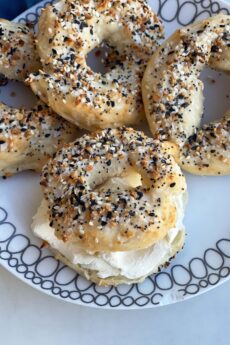 How to Make a Bagel with 3 Ingredients. Flour, Greek yogurt, and garlic salt is all you need to make a NY style bagel. It is an easy recipe for a fun breakfast or brunch. Happy Cooking! www.ChopHappy.com #bagel #howtomakeabagel