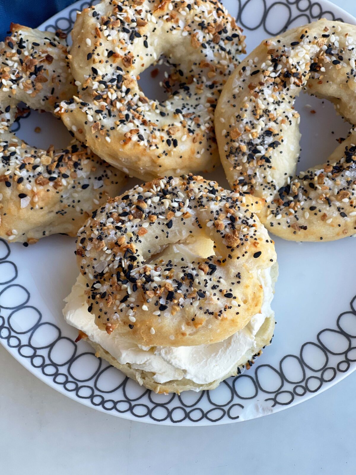 How to Make a Bagel with 3 Ingredients. Flour, Greek yogurt, and garlic salt is all you need to make a NY style bagel. It is an easy recipe for a fun breakfast or brunch. Happy Cooking! www.ChopHappy.com #bagel #howtomakeabagel