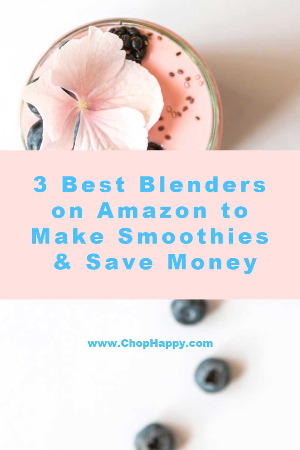 3 Best Blenders on Amazon to Make Smoothies & Save Money. When you are trying to save money making food at home is a great way to start. Smoothies are super easy to make and with the right blender they are delish. Here are 3 of the top blenders on Amazon. Happy Smoothie Making. www.ChopHappy.com #smoothies #blenders