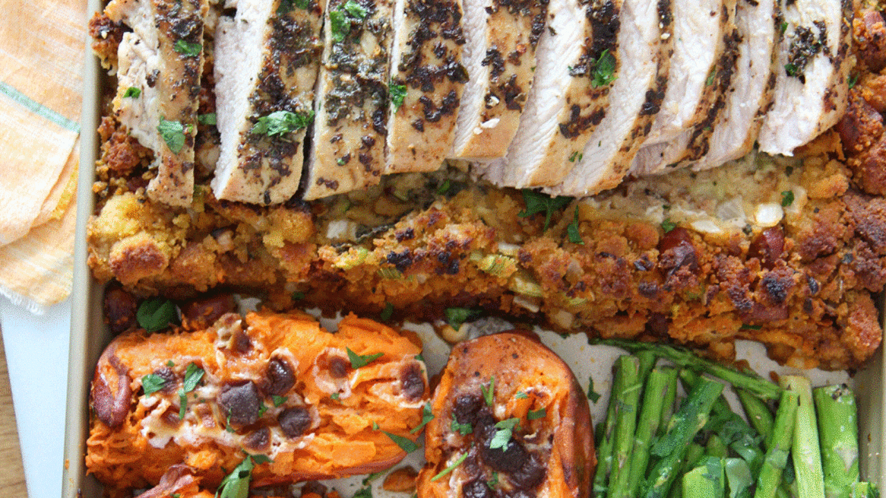 Thanksgiving Dinner on a Sheet Pan (Thanksgiving for 2)