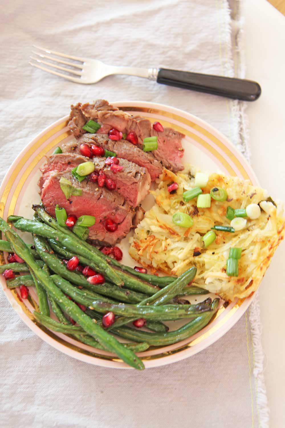 Full Holiday Dinner on a Sheet Pan. Steak and Potatoes for Christmas or Hanukkah. This is a full holiday dinner on a sheet pan. Happy Holidays! www.ChopHappy.com #Christmasdinner #sheetpandinner