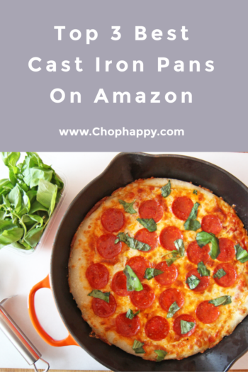 Top 3 Best Cast Iron Pans On Amazon. The perfect pan for most cooking. This is the number one tool in the kitchen for new cooks. www.ChopHappy.com #castironrecipes #bestkitchentools