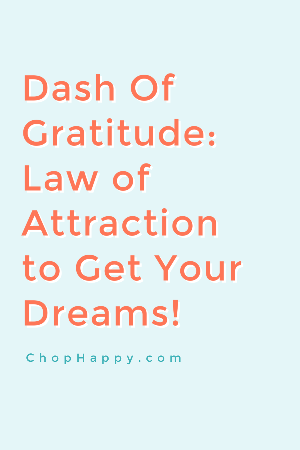 Dash of Gratitude: Law of Attraction. Using the attitude of gratitude to dream big and the power of now will get you dreams come true. Happy Today! www.ChopHappy.com #lawofattraction #grateful