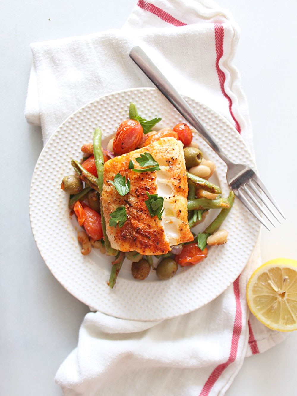 Sheet Pan Cod and Veggie Recipe. This is a quick weeknight dinner with very little clean up. Cod is the perfect fish recipe for an easy mild fish flavor. Happy Cooking! www.C hopHappy.com #codrecipes #fishrecipes