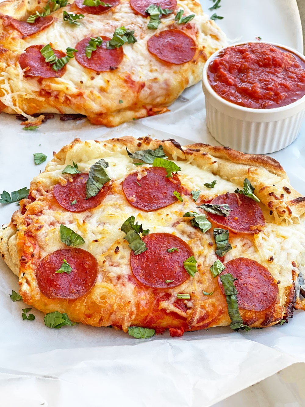 Pizza Calzone Recipe. This is the ultimate comfort food. This is an easy calzone recipe with a pepperoni topping. www.ChopHappy.com #pizzarecipe #calzonerecipe