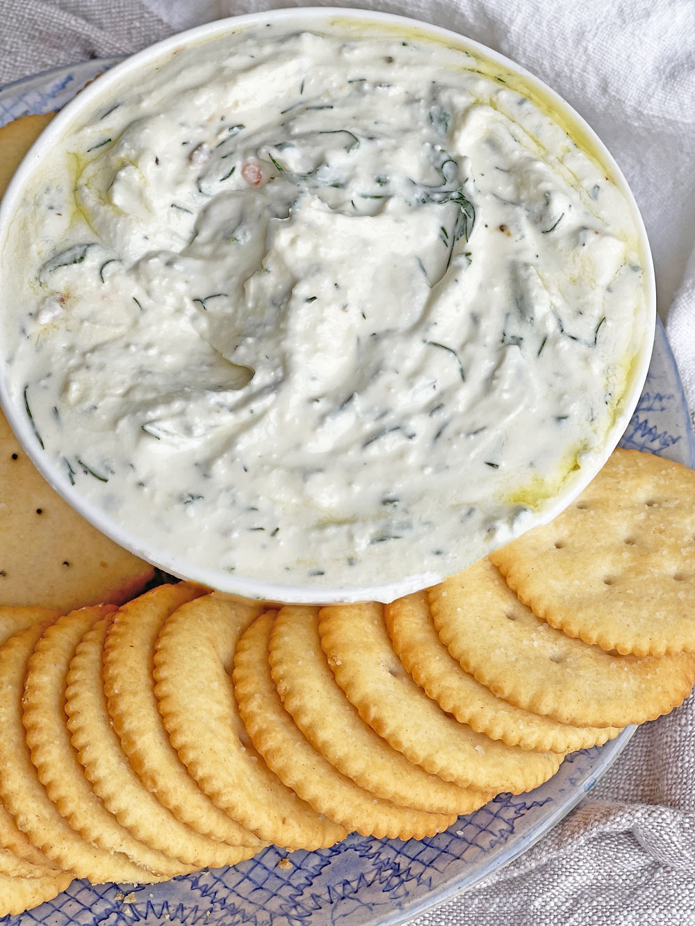 Whipped Feta Dip (TikTok recipe). This is an easy version of the viral TikTok whipped feta recipe. Feta, Greek yogurt, and fresh herbs. www.Chophappy.com #whippedfeta #tiktokrecipe